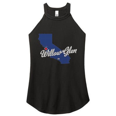 Willow Glen California San Jose Ca Map Women's Perfect Tri Rocker Tank