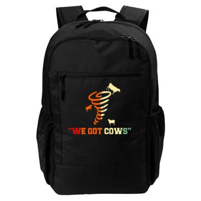 We Got Cows Funny Tornado Chaser Vintage Daily Commute Backpack