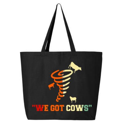 We Got Cows Funny Tornado Chaser Vintage 25L Jumbo Tote