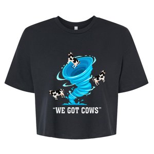 We Got Cows Funny Tornado Chaser Love Chasing Tornados Bella+Canvas Jersey Crop Tee