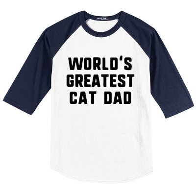 Worlds Greatest Cat Dad Funny Gift Christmas Gift Baseball Sleeve Shirt