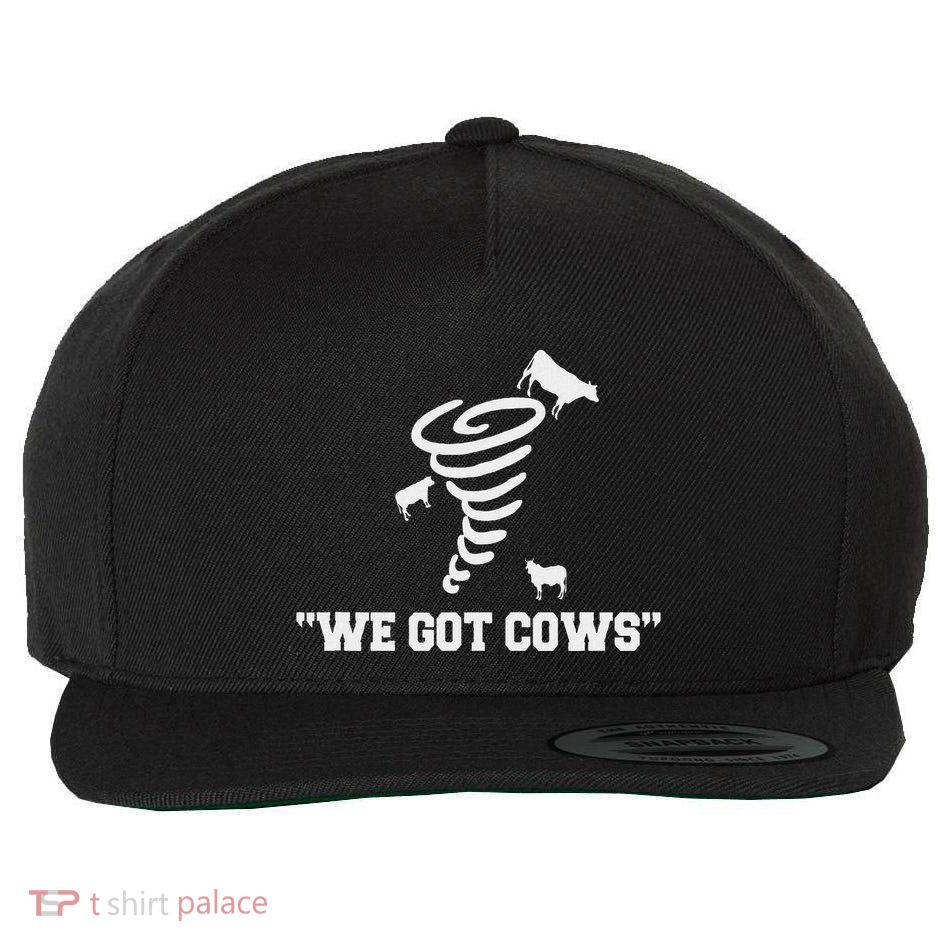 We Got Cows Funny Tornado Chaser Wool Snapback Cap