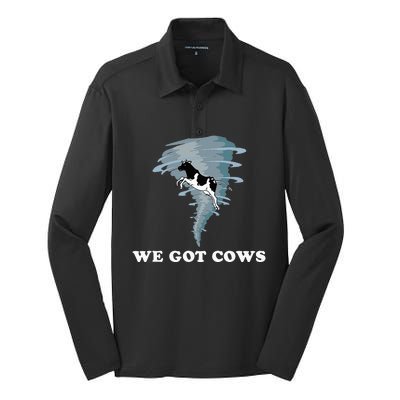 We Got Cows Tornado Chaser Silk Touch Performance Long Sleeve Polo