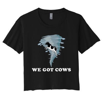 We Got Cows Tornado Chaser Women's Crop Top Tee