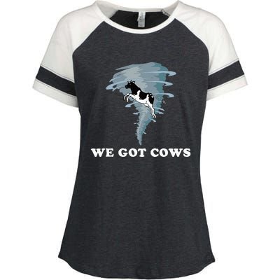 We Got Cows Tornado Chaser Enza Ladies Jersey Colorblock Tee