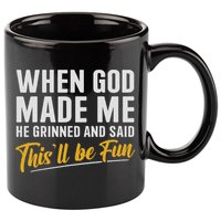 When God Created Me When God Made Me Funny God 11oz C Handle Ceramic Mug
