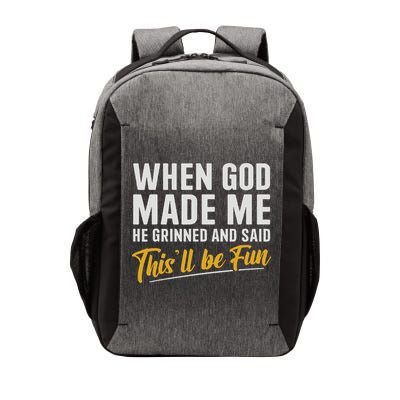 When God Created Me When God Made Me Funny God Vector Backpack