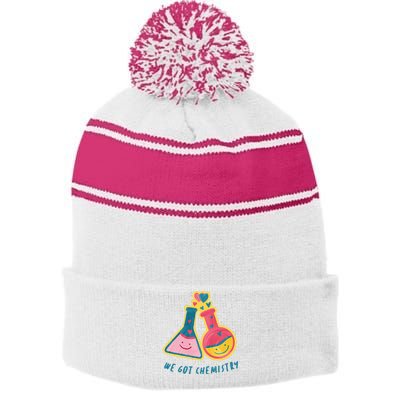 We Got Chemistry Cute Gift Stripe Pom Pom Beanie