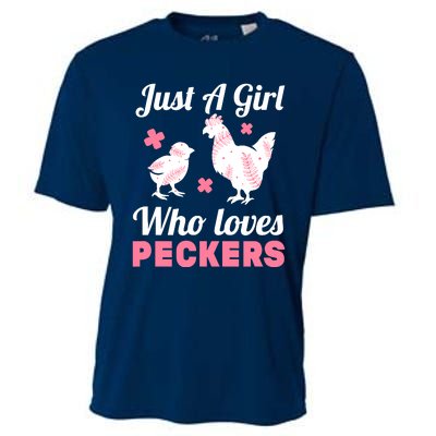 Wo Girl Chicken Lover I Just A Girl Who Loves Peckers Cooling Performance Crew T-Shirt