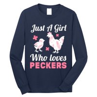 Wo Girl Chicken Lover I Just A Girl Who Loves Peckers Long Sleeve Shirt