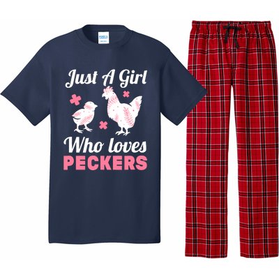 Wo Girl Chicken Lover I Just A Girl Who Loves Peckers Pajama Set