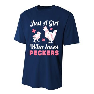 Wo Girl Chicken Lover I Just A Girl Who Loves Peckers Performance Sprint T-Shirt