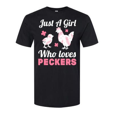 Wo Girl Chicken Lover I Just A Girl Who Loves Peckers Softstyle CVC T-Shirt