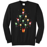 Wine Glasses Christmas Tree Santa Hat Funny Xmas Light Sweatshirt