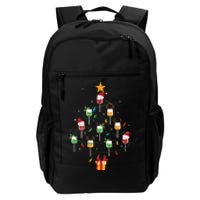 Wine Glasses Christmas Tree Santa Hat Funny Xmas Light Daily Commute Backpack