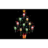 Wine Glasses Christmas Tree Santa Hat Funny Xmas Light Bumper Sticker