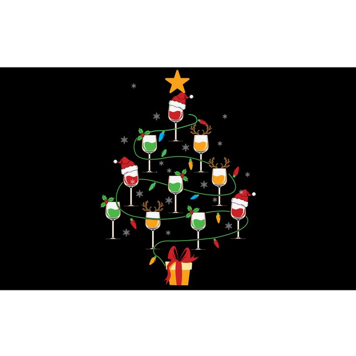 Wine Glasses Christmas Tree Santa Hat Funny Xmas Light Bumper Sticker