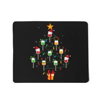 Wine Glasses Christmas Tree Santa Hat Funny Xmas Light Mousepad