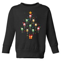 Wine Glasses Christmas Tree Santa Hat Funny Xmas Light Toddler Sweatshirt