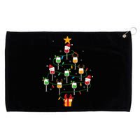 Wine Glasses Christmas Tree Santa Hat Funny Xmas Light Grommeted Golf Towel