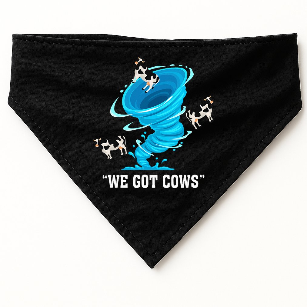 We Got Cows Funny Tornado Chaser Love Chasing Tornados USA-Made Doggie Bandana