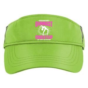 Warning Gymnast Could Flip At Any Mot Funny Gymnast Gift Adult Drive Performance Visor