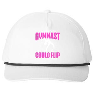 Warning Gymnast Could Flip At Any Mot Funny Gymnast Gift Snapback Five-Panel Rope Hat