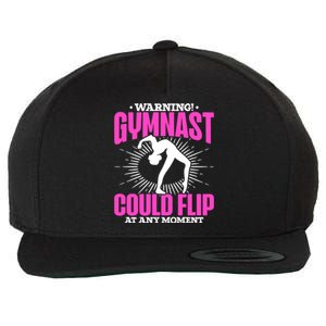 Warning Gymnast Could Flip At Any Mot Funny Gymnast Gift Wool Snapback Cap