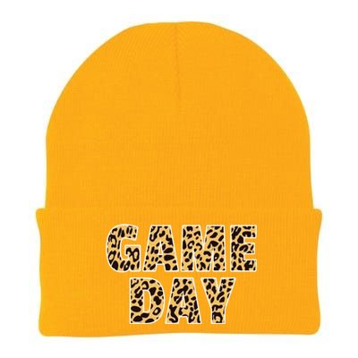 Wo Game Day Leopard Football Mother Wife Friend Gift Knit Cap Winter Beanie