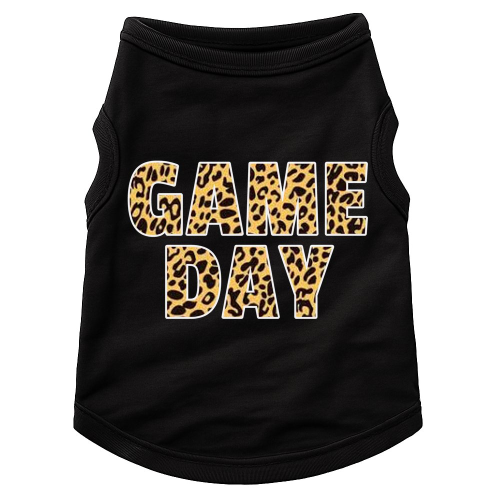 Wo Game Day Leopard Football Mother Wife Friend Gift Doggie Tank