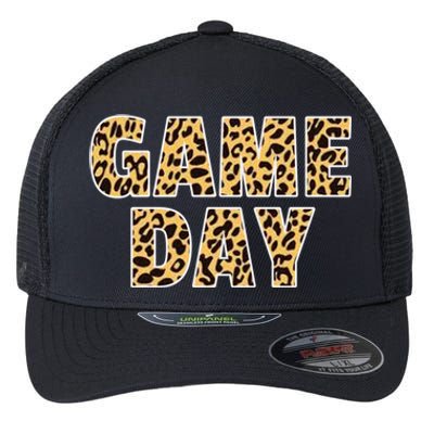 Wo Game Day Leopard Football Mother Wife Friend Gift Flexfit Unipanel Trucker Cap