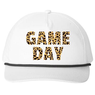 Wo Game Day Leopard Football Mother Wife Friend Gift Snapback Five-Panel Rope Hat