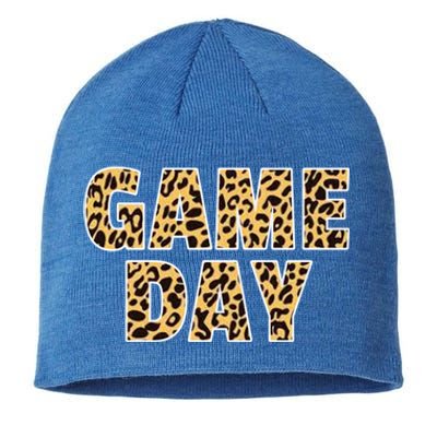 Wo Game Day Leopard Football Mother Wife Friend Gift Sustainable Beanie