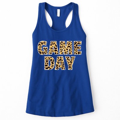 Wo Game Day Leopard Football Mother Wife Friend Gift Womens Tank Top