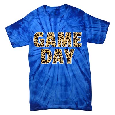 Wo Game Day Leopard Football Mother Wife Friend Gift Tie-Dye T-Shirt