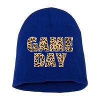 Wo Game Day Leopard Football Mother Wife Friend Gift Short Acrylic Beanie