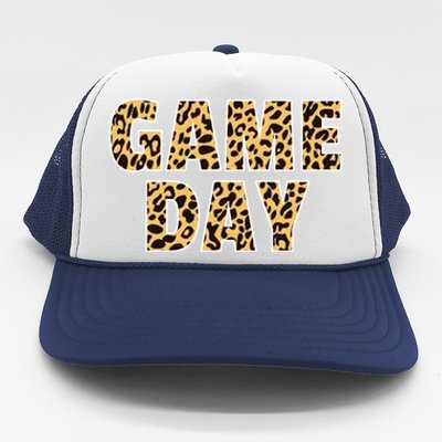 Wo Game Day Leopard Football Mother Wife Friend Gift Trucker Hat