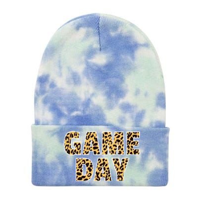 Wo Game Day Leopard Football Mother Wife Friend Gift Tie Dye 12in Knit Beanie