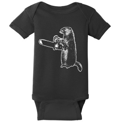 Woodchuck Groundhog Day Could Chainsaw Wood Baby Bodysuit