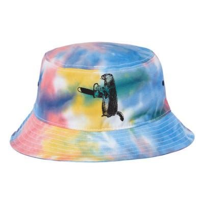 Woodchuck Groundhog Day Could Chainsaw Wood Tie Dye Newport Bucket Hat