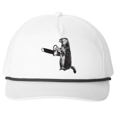 Woodchuck Groundhog Day Could Chainsaw Wood Snapback Five-Panel Rope Hat