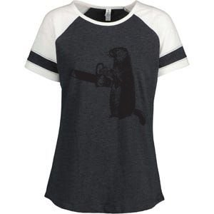 Woodchuck Groundhog Day Could Chainsaw Wood Enza Ladies Jersey Colorblock Tee