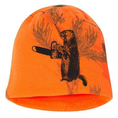 Woodchuck Groundhog Day Could Chainsaw Wood Kati - Camo Knit Beanie