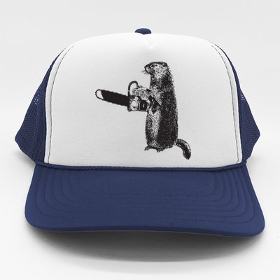 Woodchuck Groundhog Day Could Chainsaw Wood Trucker Hat