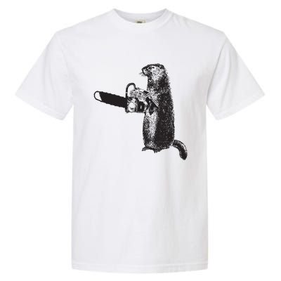 Woodchuck Groundhog Day Could Chainsaw Wood Garment-Dyed Heavyweight T-Shirt