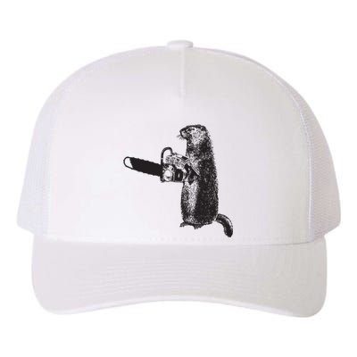 Woodchuck Groundhog Day Could Chainsaw Wood Yupoong Adult 5-Panel Trucker Hat