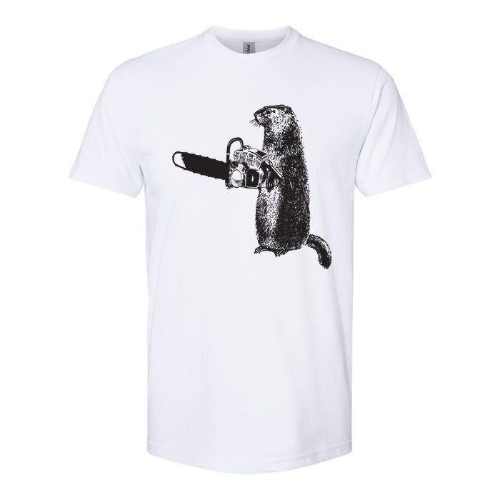 Woodchuck Groundhog Day Could Chainsaw Wood Softstyle CVC T-Shirt