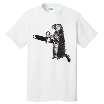 Woodchuck Groundhog Day Could Chainsaw Wood Tall T-Shirt