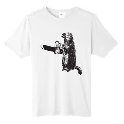 Woodchuck Groundhog Day Could Chainsaw Wood Tall Fusion ChromaSoft Performance T-Shirt