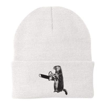 Woodchuck Groundhog Day Could Chainsaw Wood Knit Cap Winter Beanie